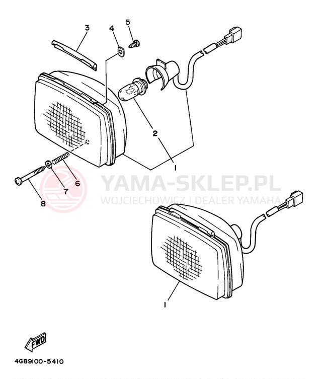 Schemat "Lampa przód" do Yamaha BIG BEAR 4WD YFM350FWBJ_MNH