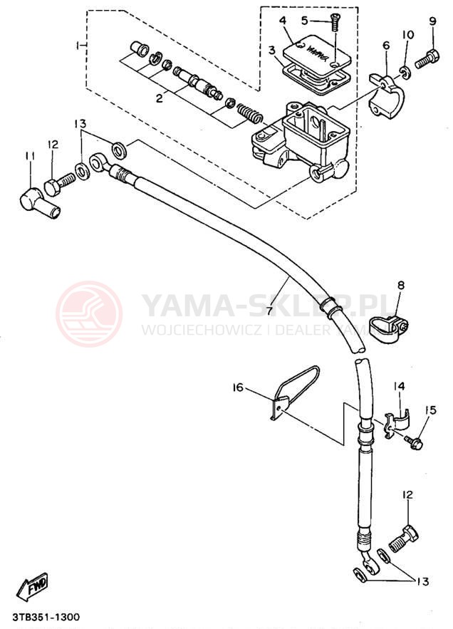 Schemat "Pompa hamulcowa przednia" do Yamaha XT600EF/XT600EFC