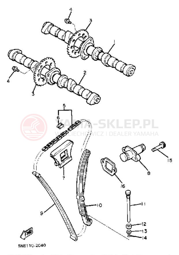 Schemat "Rozrząd - łańcuszek" do Yamaha XJ650J