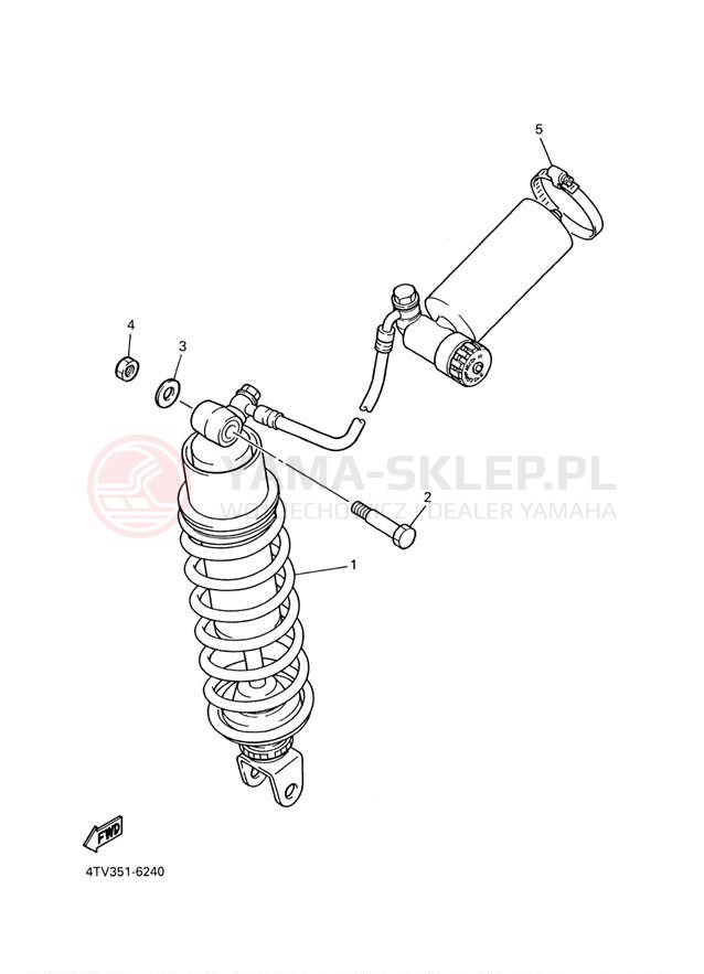 Schemat "zawieszenie tył" do Yamaha YZF600R YZF600RM/YZF600RMC