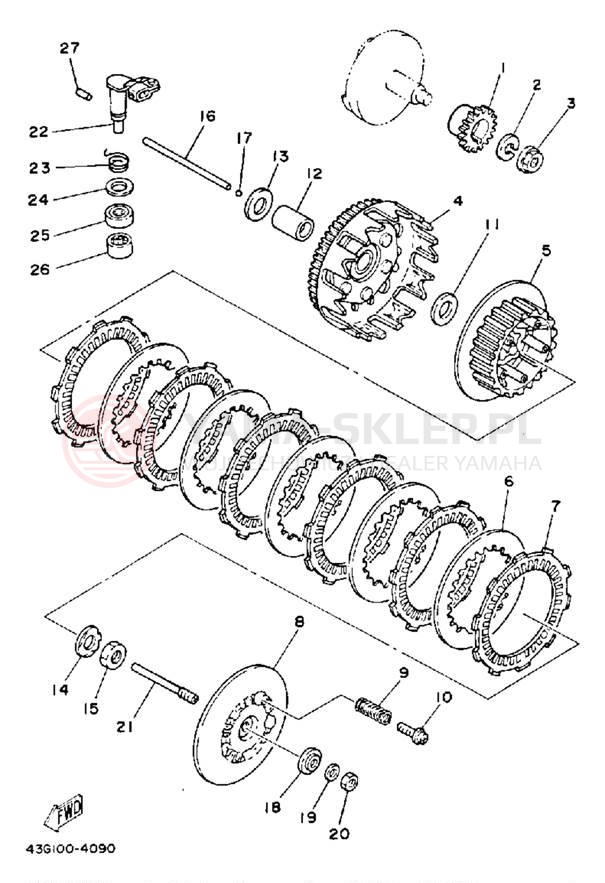 Schemat "sprzęgło" do Yamaha IT200S