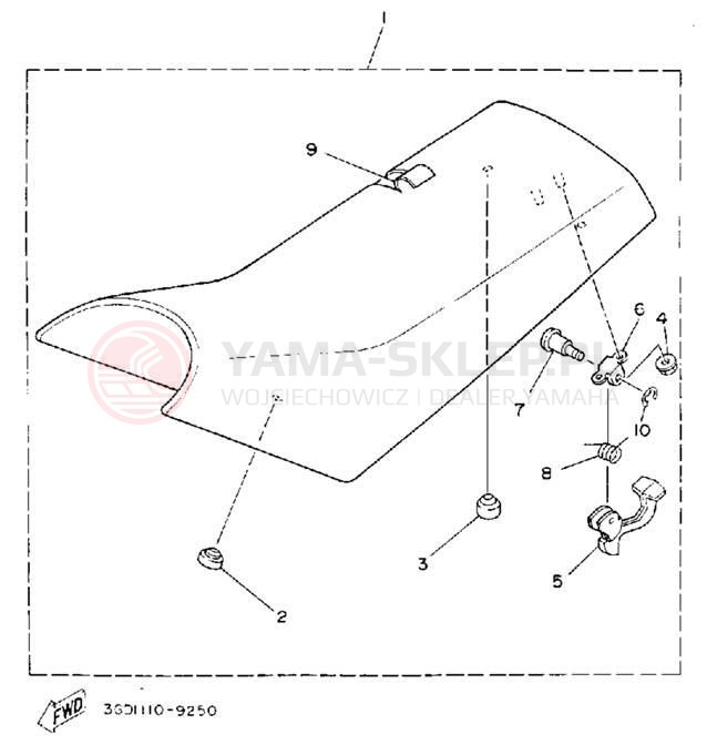 Schemat "siedzenie" do Yamaha YFM350XD