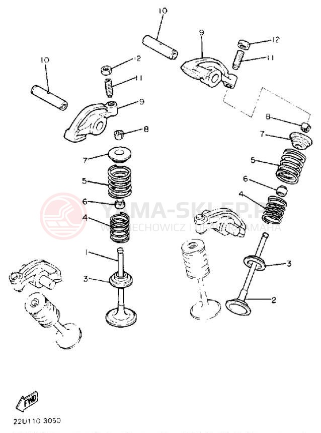 Schemat "zawory" do Yamaha VIRAGO 535 XV535A/XV535AC