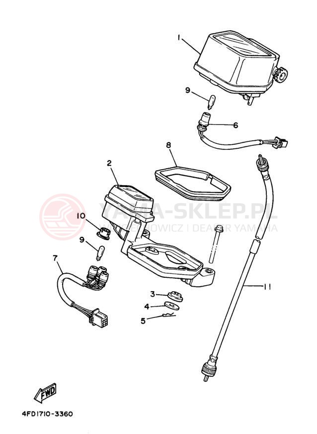 Schemat "licznik" do Yamaha SEROW XT225J/XT225JC