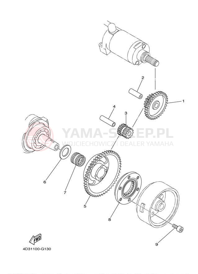 Schemat "rozrusznik" do Yamaha RAPTOR 250 YFM25RZW