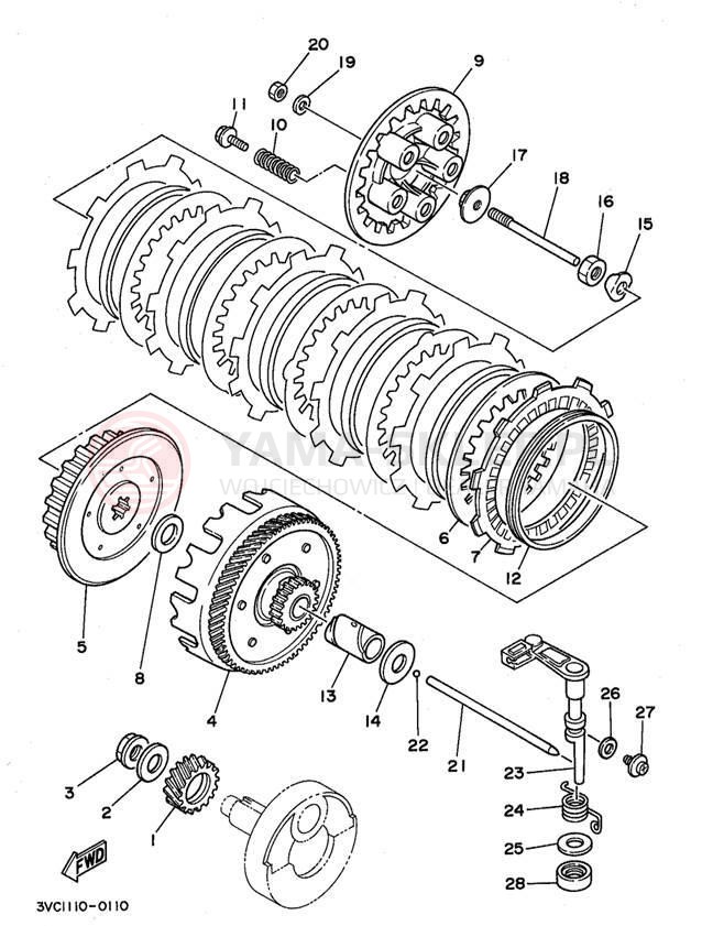 Schemat "sprzęgło" do Yamaha RT180K