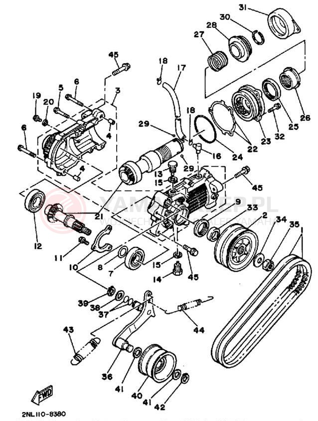 Schemat "Układ napędowy" do Yamaha TERRA PRO YFP350U