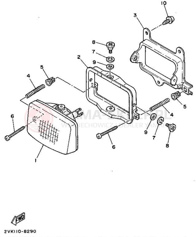 Schemat "Lampa przód" do Yamaha SH50MA/SH50A