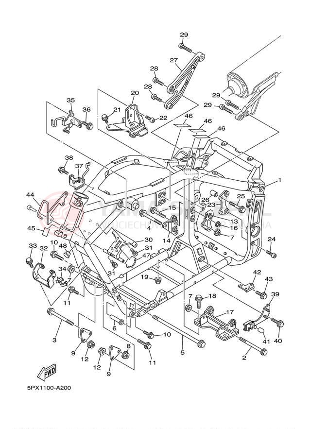 Schemat "rama" do Yamaha XV17PCP/XV17PCPC