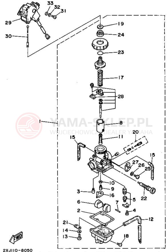 Schemat "Gaźnik" do Yamaha BLASTER YFS200G_MN