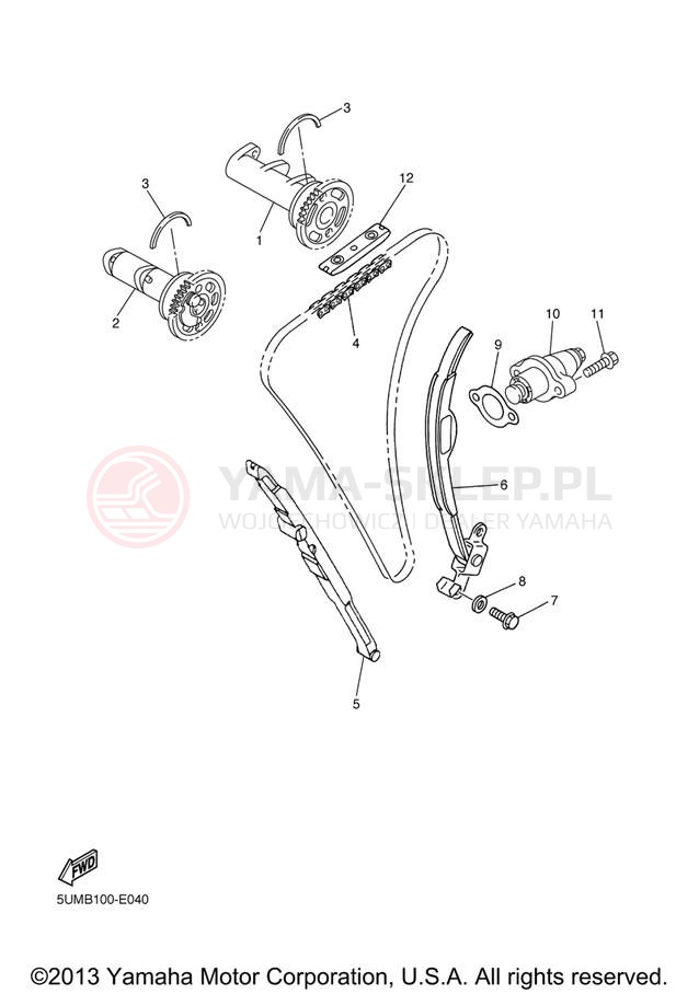 Schemat "Rozrząd - łańcuszek" do Yamaha WR250FX WR250FX