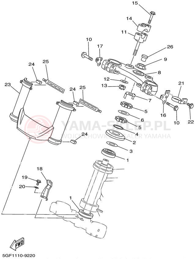 Schemat "Półki zawieszenia" do Yamaha TTR250 TTR250P/TTR250PC