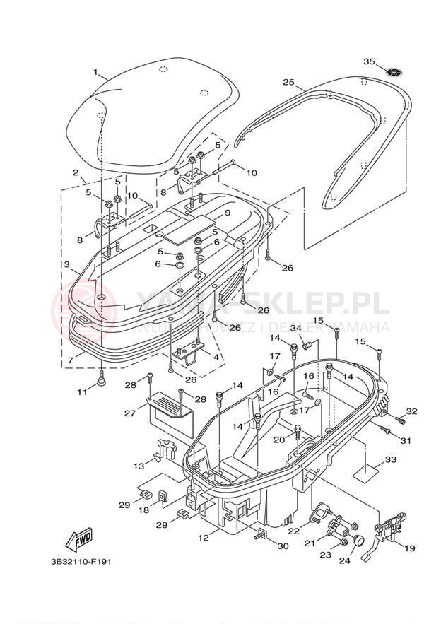 Schemat "siedzenie" do Yamaha C3 XF50ZB