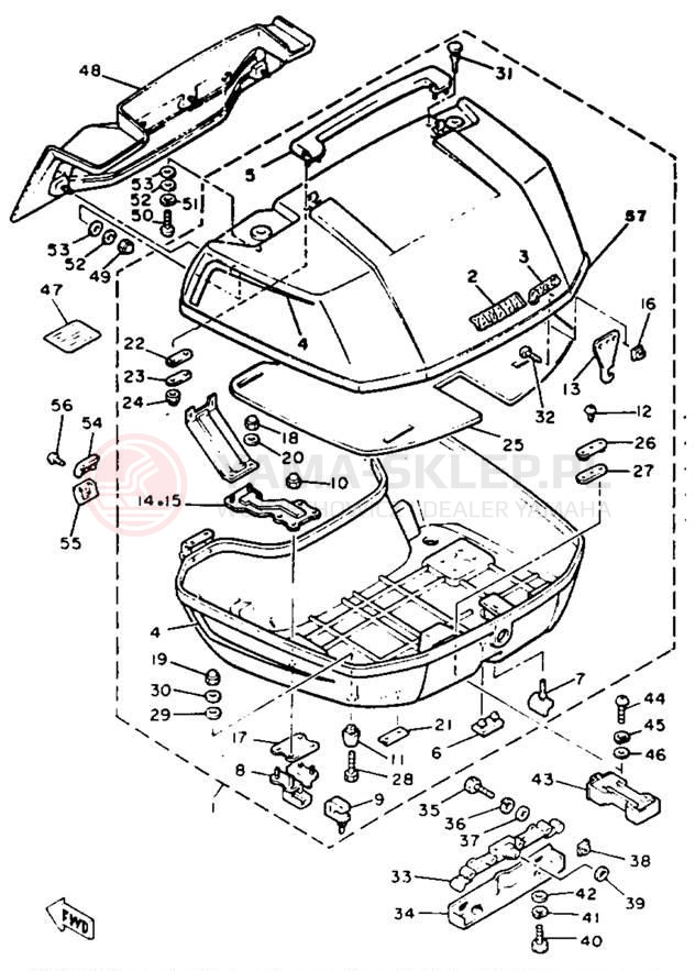 Schemat "schowek" do Yamaha XVZ12TK