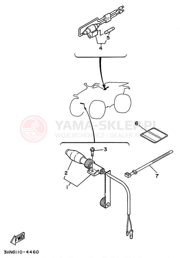 Schemat "układ elektryczny" do Yamaha BIG BEAR 4WD YFM350FWH_