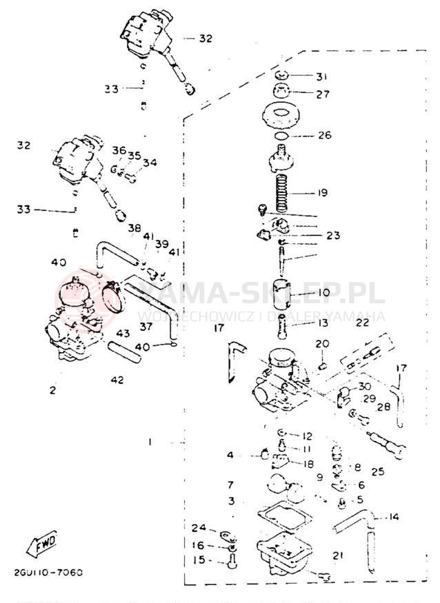 Schemat "Gaźnik" do Yamaha BANSHEE YFZ350E
