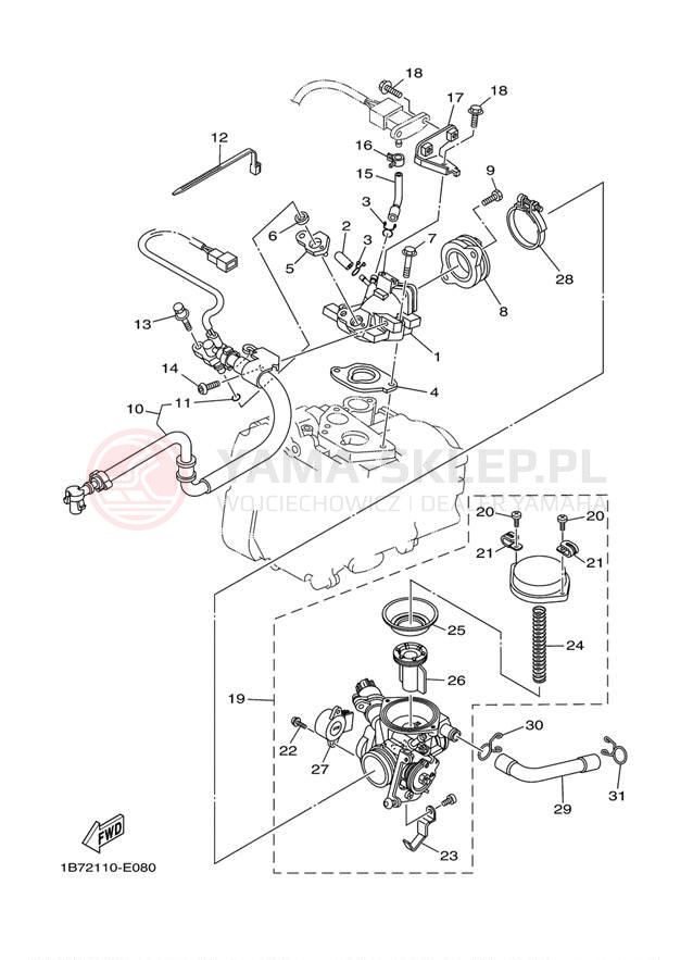 Schemat "Wtrysk paliwa" do Yamaha MORPHOUS CP250W