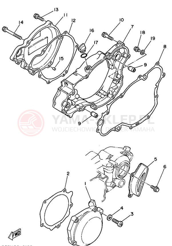 Schemat "Pokrywa silnika" do Yamaha WR250ZF