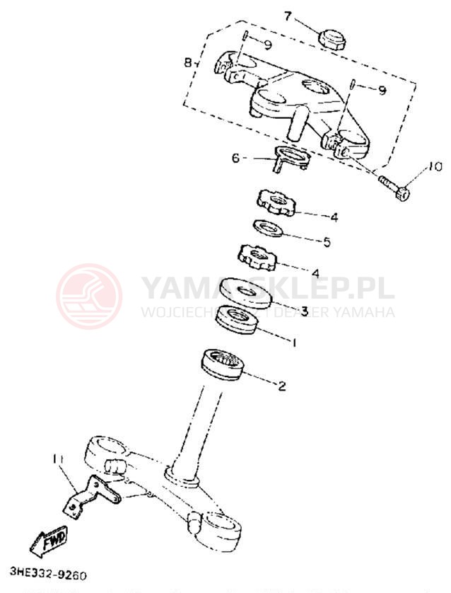 Schemat "Półki zawieszenia" do Yamaha FZR600RAC
