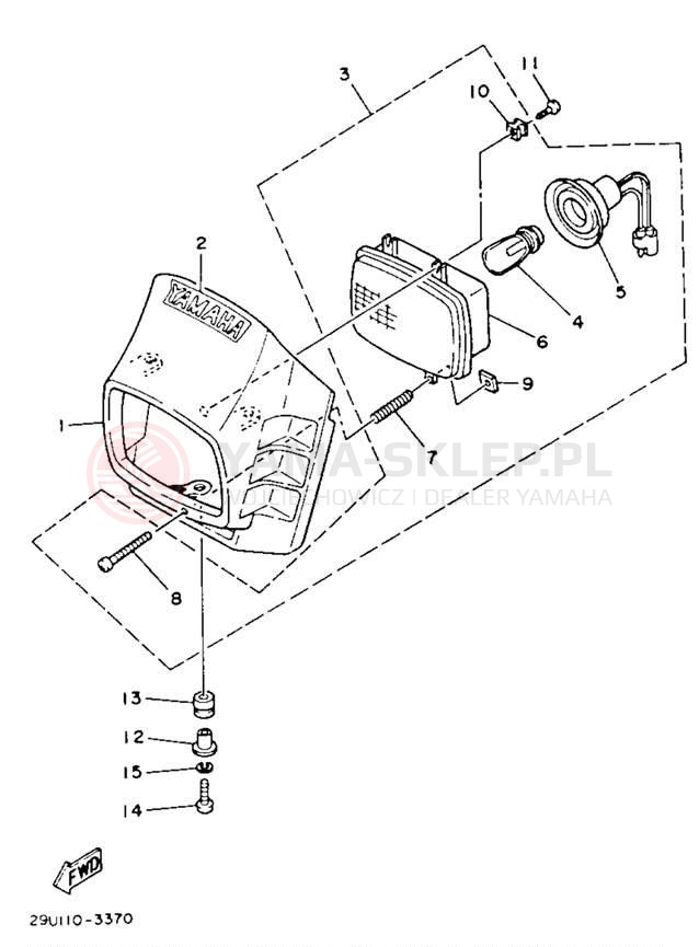 Schemat "Lampa przód" do Yamaha YTM225DXL