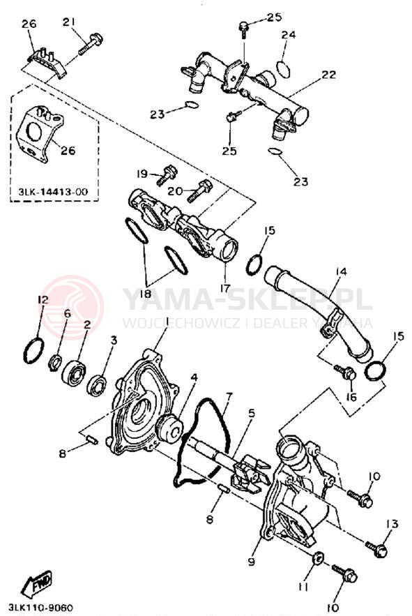 Schemat "Pompa wody" do Yamaha FZR1000WC/FZR1000W