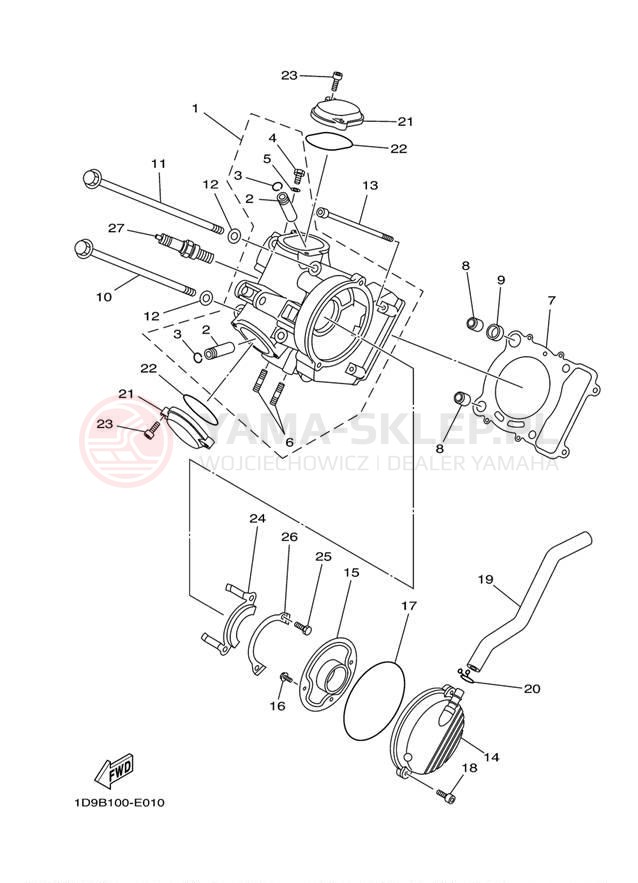 Schemat "głowica" do Yamaha GRIZZLY 450 HUNTER YFM45FGHW
