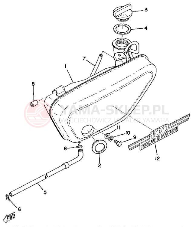 Schemat "Miska olejowa" do Yamaha RS100B