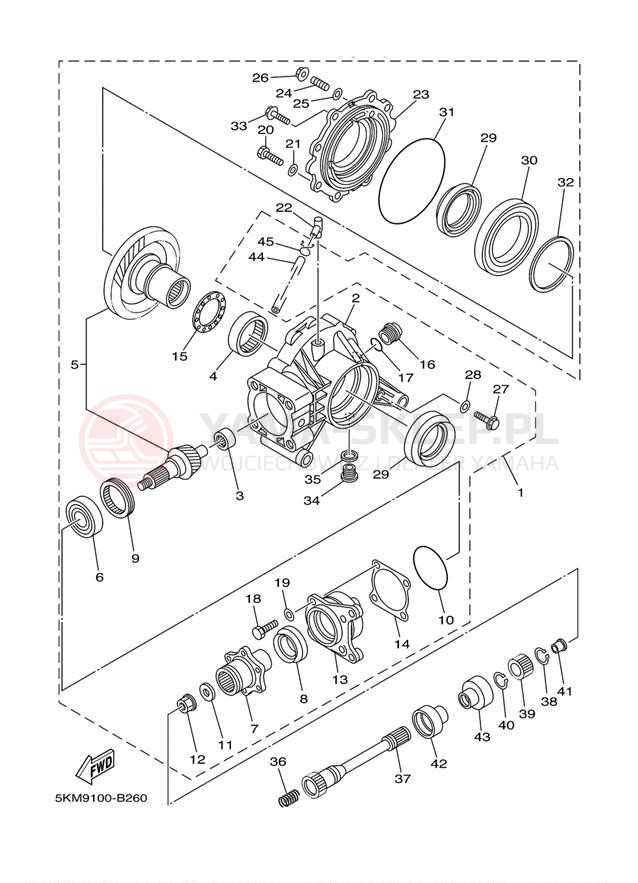 Schemat "Wał napędowy" do Yamaha GRIZZLY 660 YFM660FR