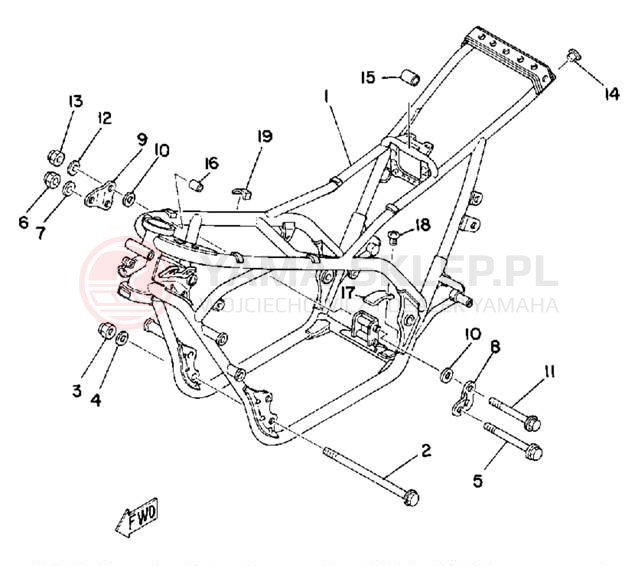 Schemat "rama" do Yamaha TZ250F