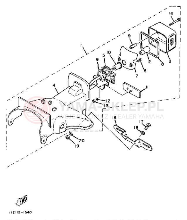 Schemat "lampa tył" do Yamaha SR185J