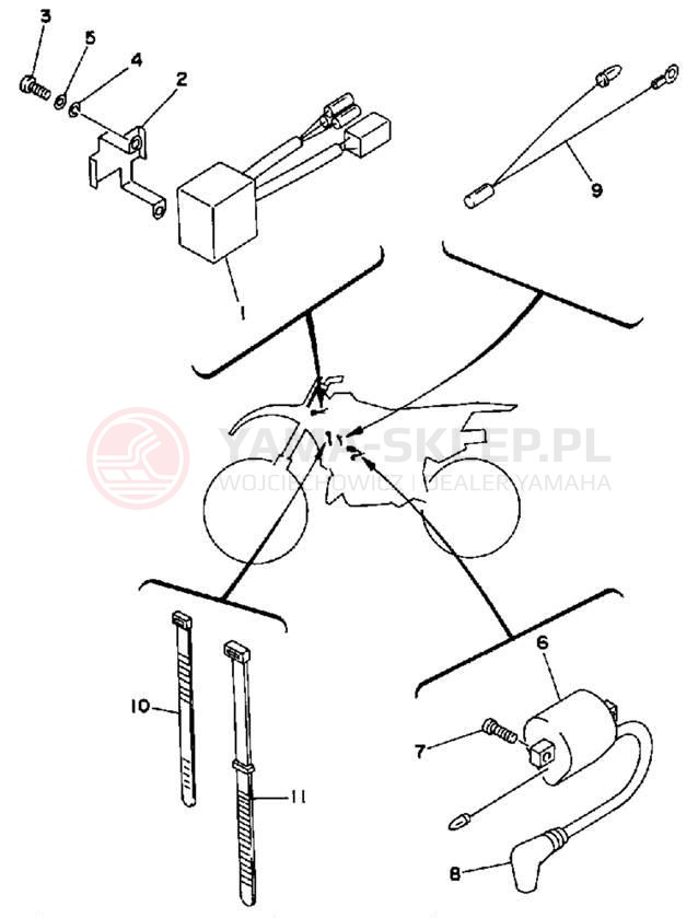 Schemat "układ elektryczny" do Yamaha WR500ZD