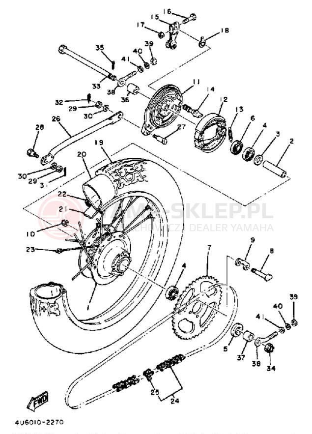 Schemat "Koło tył" do Yamaha RX50K