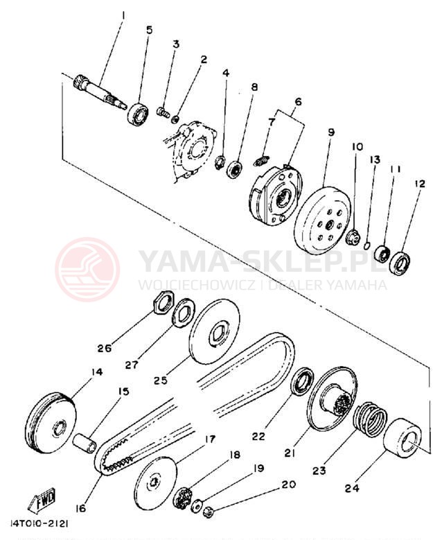 Schemat "sprzęgło" do Yamaha RIVA 50 CA50S