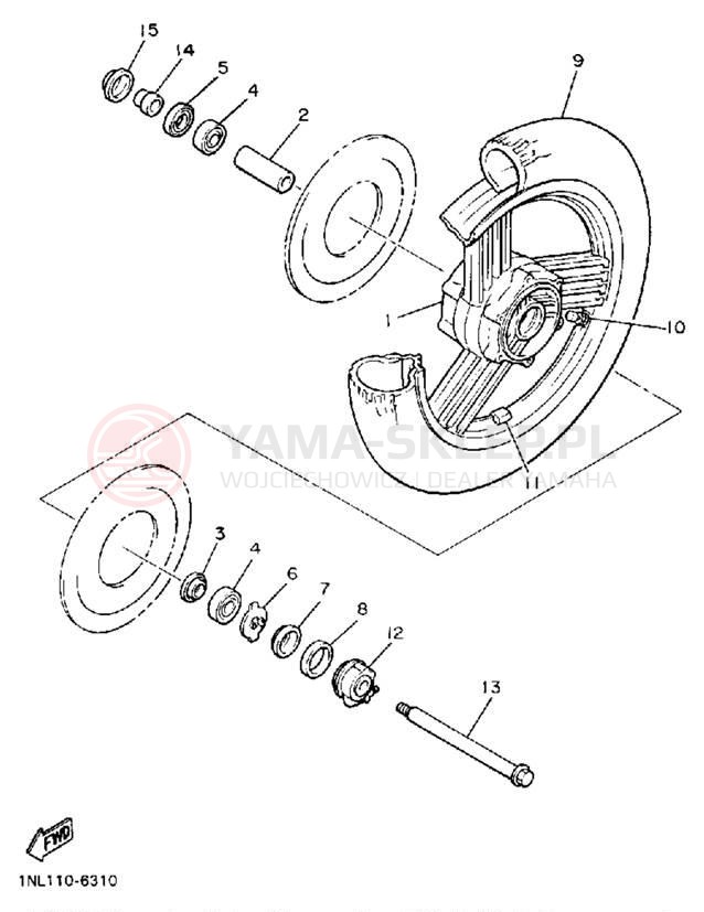 Schemat "Koło przód" do Yamaha XVZ13DSC/XVZ13DS