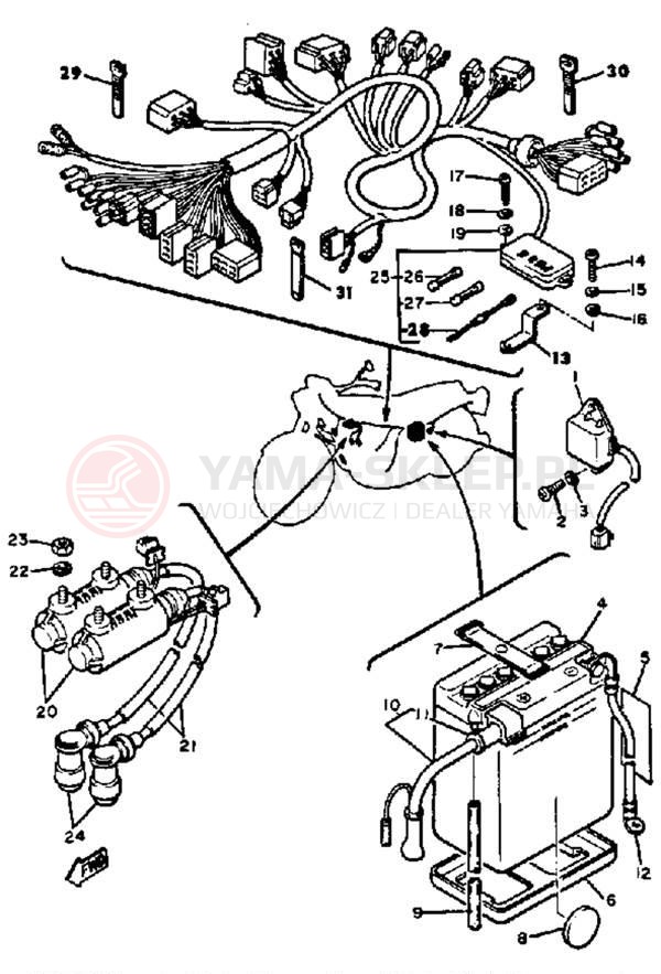 Schemat "układ elektryczny" do Yamaha XS400G