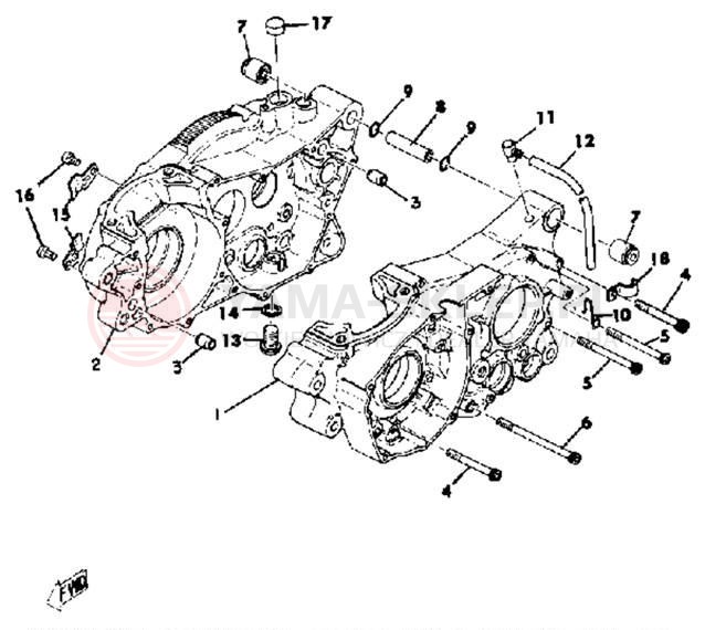 Schemat "Obudowa silnika" do Yamaha YZ400C