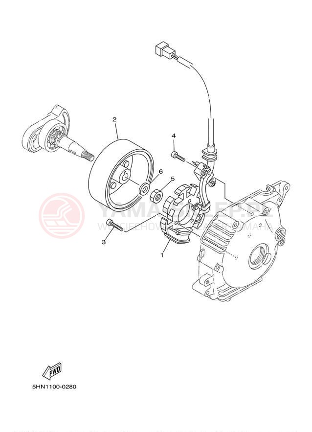 Schemat "prądnica" do Yamaha TTR90 TTR90M/TTR90MC
