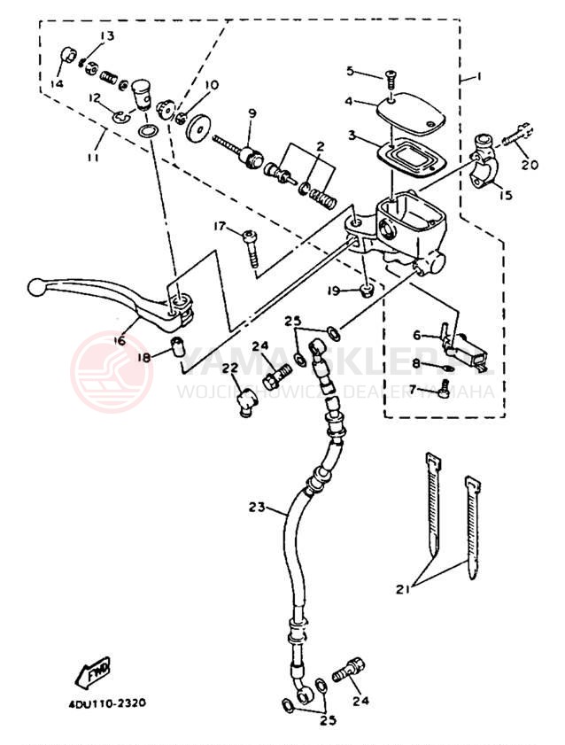Schemat "Pompa hamulcowa przednia" do Yamaha SECA II XJ600SDC/XJ600SD