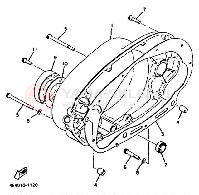Schemat "Pokrywa silnika" do Yamaha XS650SK