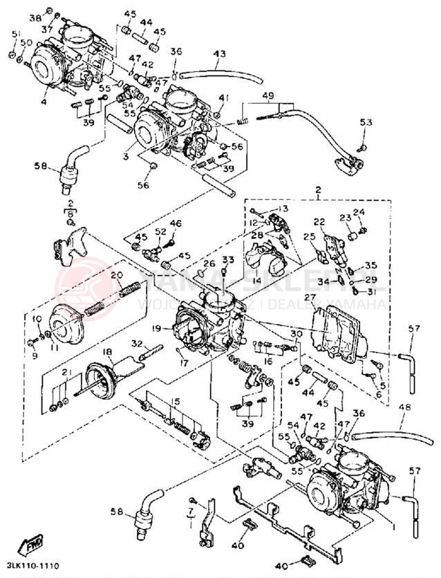 Schemat "Gaźnik" do Yamaha FZR1000BC/FZR1000B