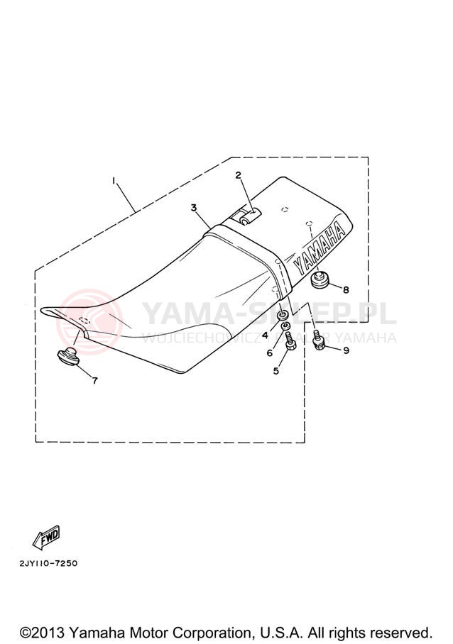 Schemat "siedzenie" do Yamaha TW200 TW200V/TW200VC
