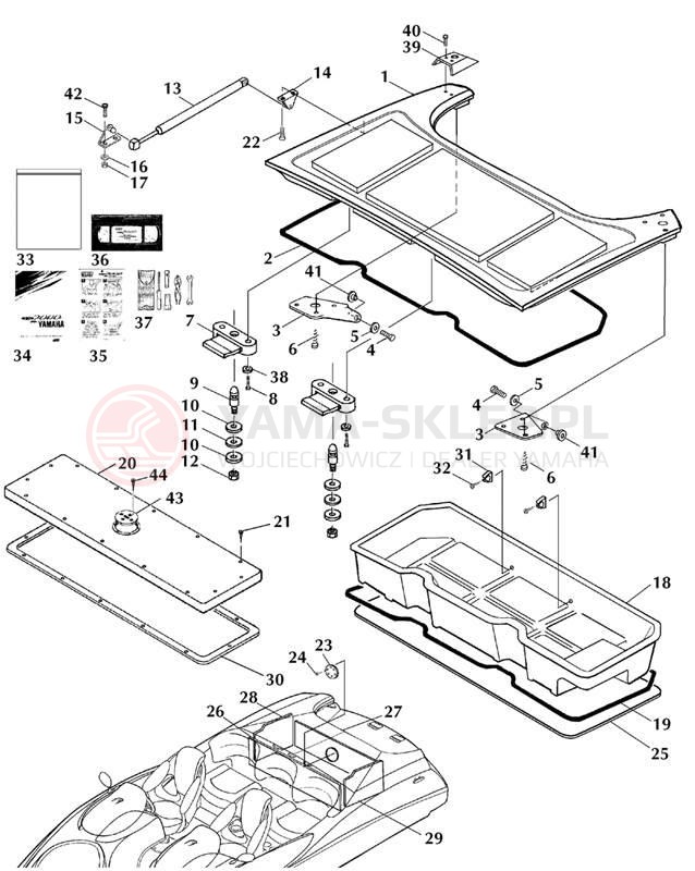 Schemat "DECK HATCH" do Yamaha LX2000 LST1200A