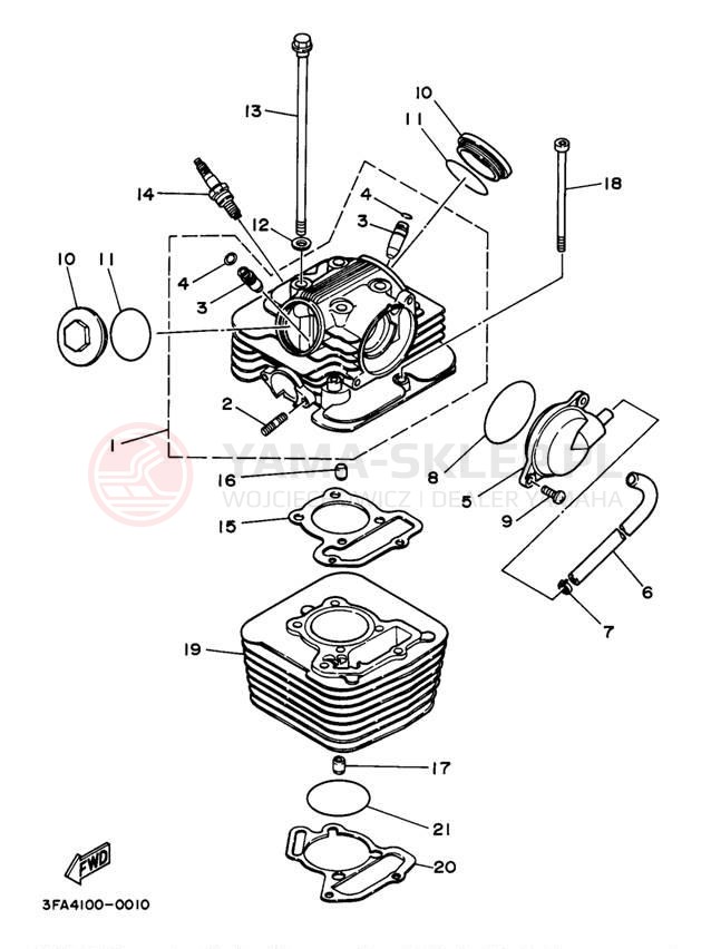 Schemat "cylinder" do Yamaha BREEZE YFA1J