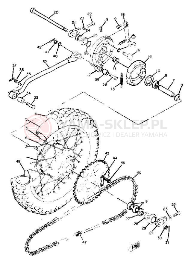 Schemat "Koło tył" do Yamaha SC500