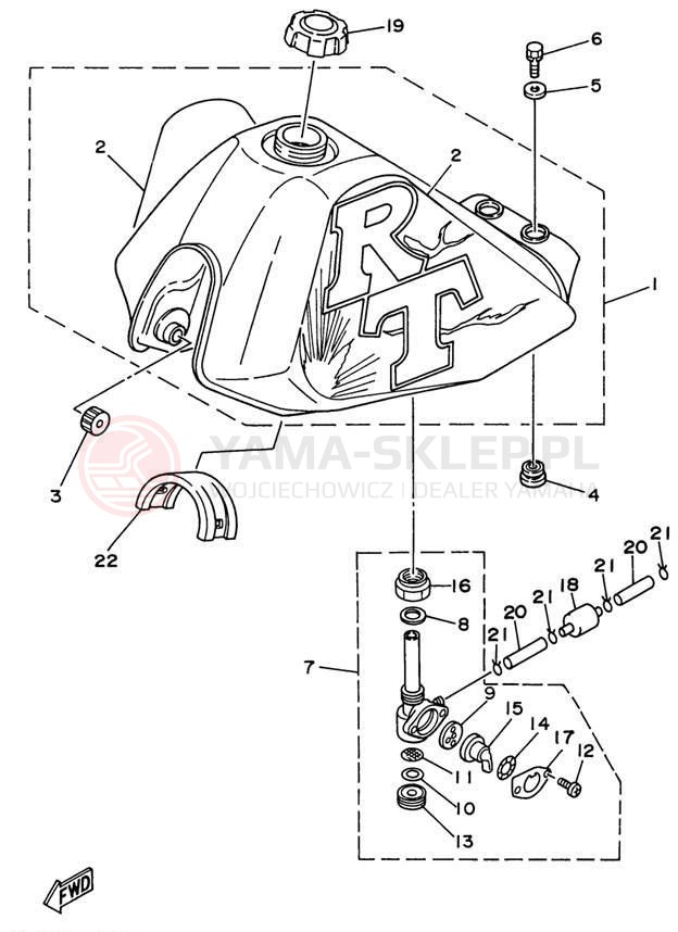 Schemat "zbiornik paliwa" do Yamaha RT180H