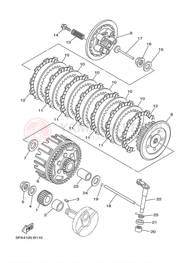 Schemat "sprzęgło" do Yamaha YZ85 YZ85R