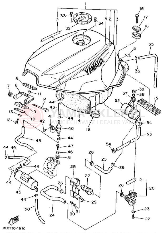 Schemat "zbiornik paliwa" do Yamaha FZR1000BC/FZR1000B