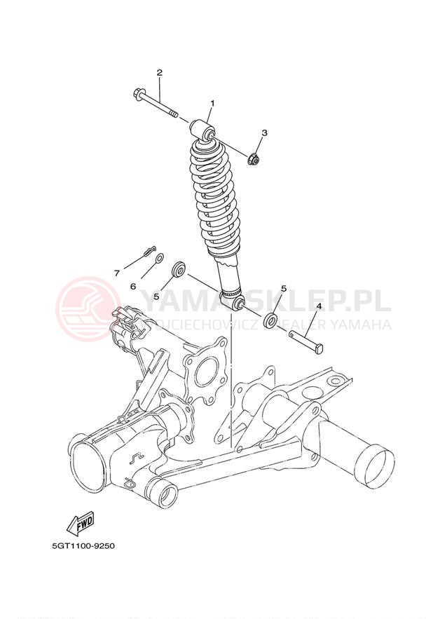 Schemat "zawieszenie tył" do Yamaha GRIZZLY YFM600FMC/YFM600FM