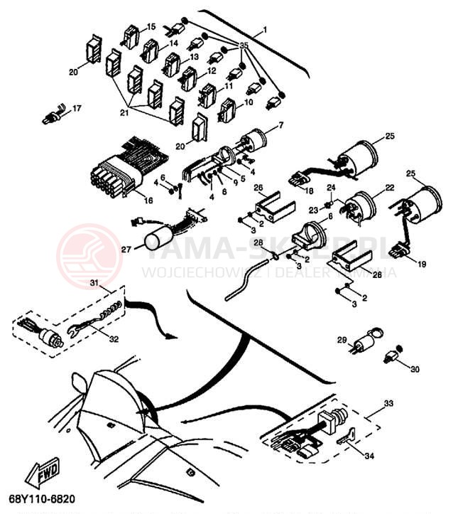 Schemat "układ elektryczny" do Yamaha XR1800 XRT1200Y