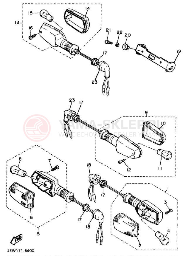 Schemat "kierunkowskazy" do Yamaha FZ600T/FZ600TC